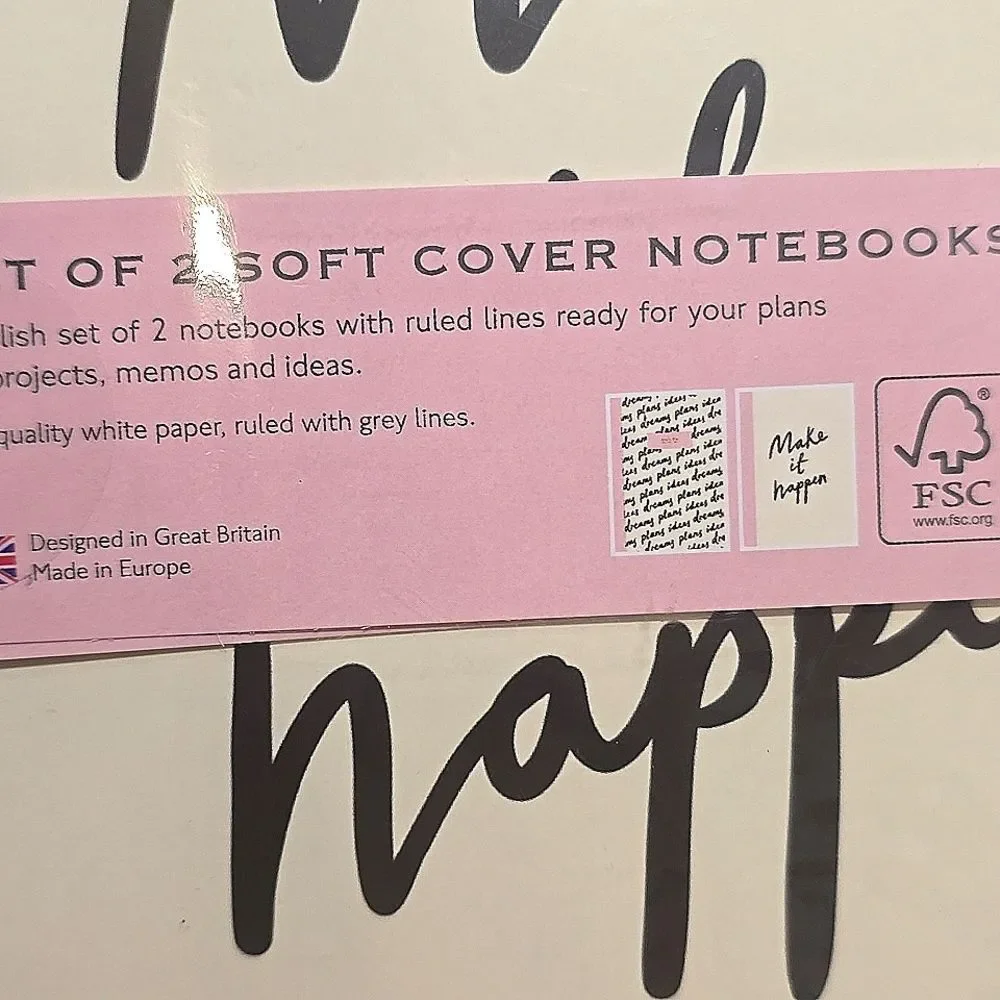 FSC Set of 2 Soft Cover Notebooks‎ w/ Inspirational Text